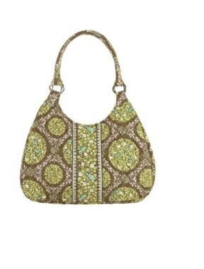 Vera Bradley Sittin in the Tree Shoulder Bag Purse Retired  Tan Green White